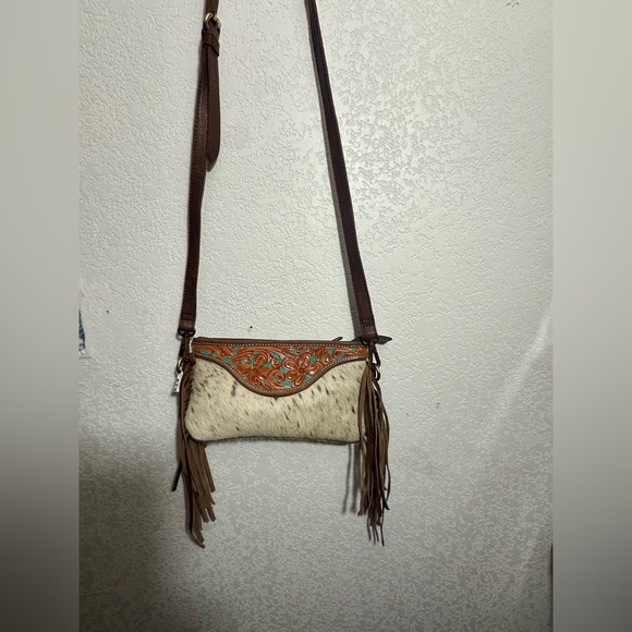 American Darling Brown and Turquoise Crossbody Bag - Picture 2 of 5